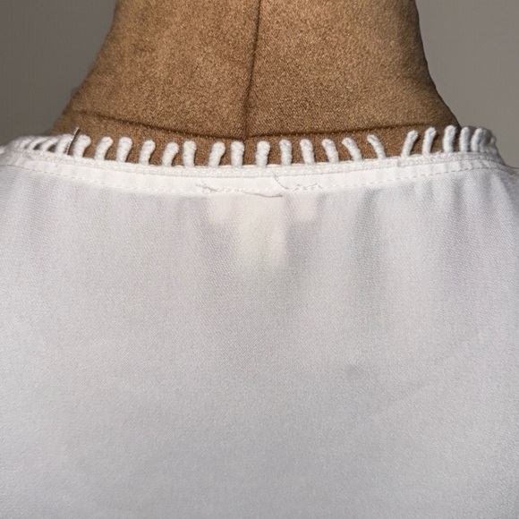 REBA White Blouse With Lace Trim & Sleeves, Silky, Bell Sleeves Top western S​ - Picture 7 of 11